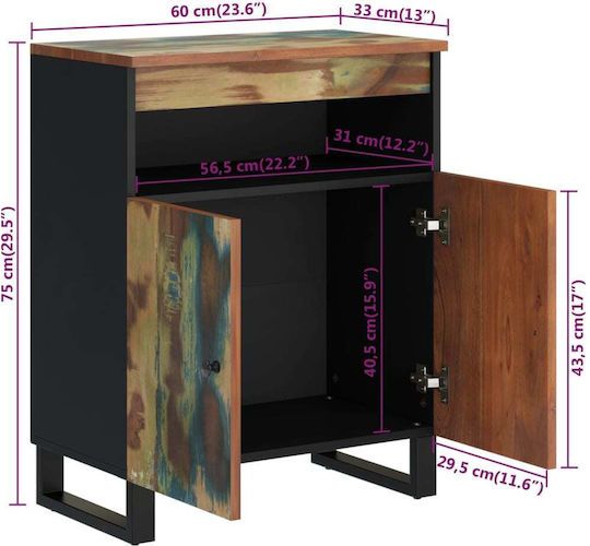 Мебели за съхранение Многоцветен 60x33x75см