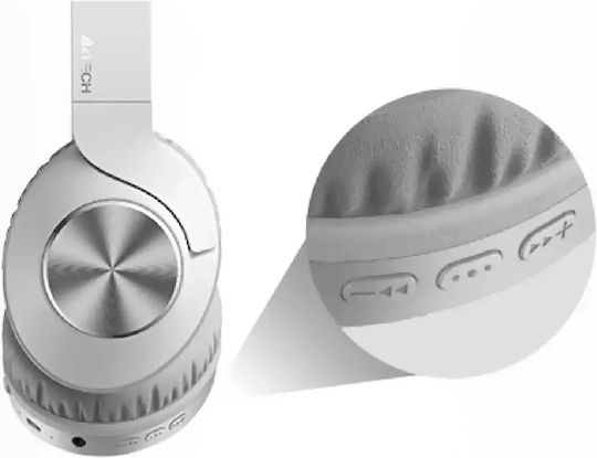 A4Tech BH300 Wireless / Wired Over Ear Headphones with 35 hours of Operation White