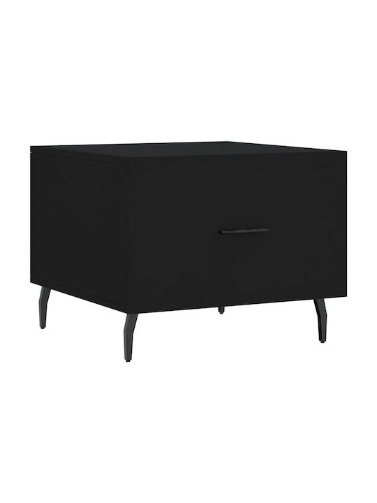 Square Side Table Wooden Black L50xW50xH40cm.