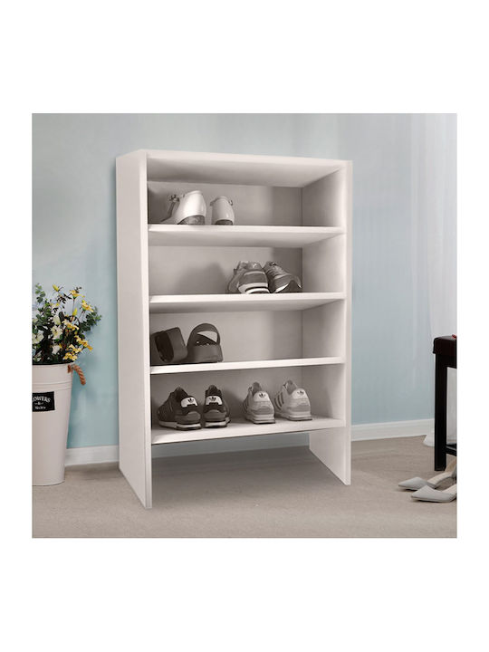 Krieger Wooden Shoe Organizer with 4 Shelves White 62x29x100cm