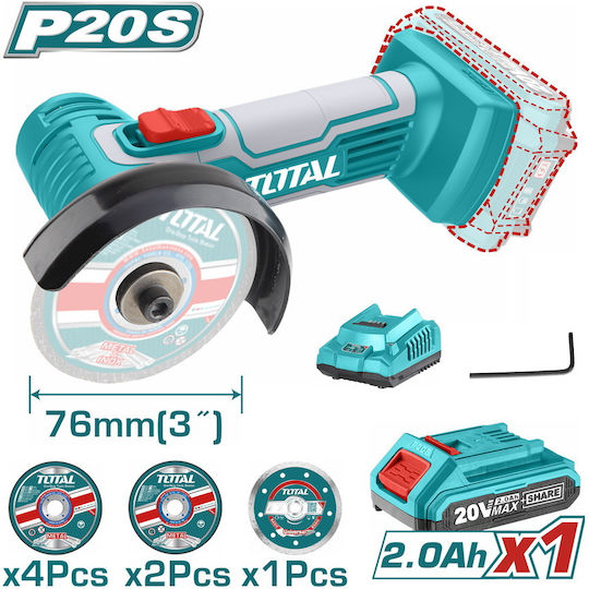 Total Grinder Mini 76mm Battery 1x2Ah