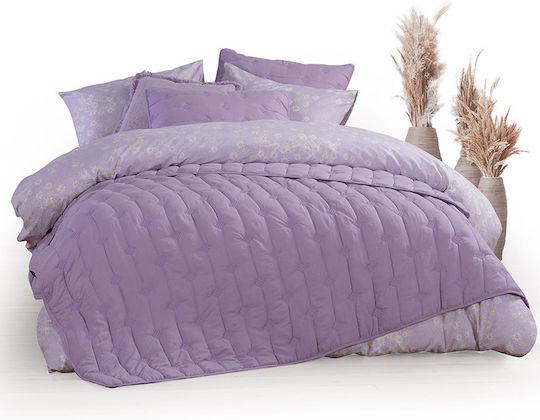 Nef-Nef Homeware Elvira Kissenbezug-Set Gesteppt Lavender 52x72cm.