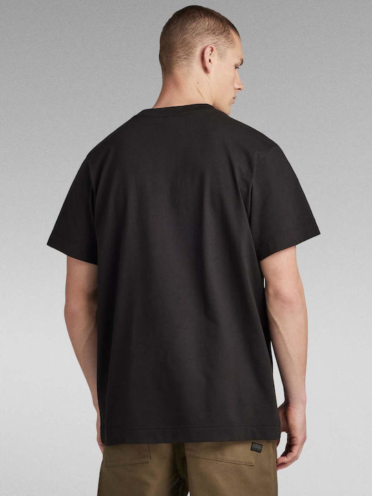 G-Star Raw T-shirt Bărbătesc cu Mânecă Scurtă Negru