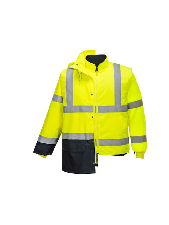 Portwest Work Jackets Reflective with Hood Yellow