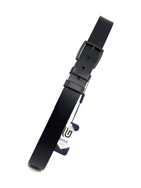 Wide Men's Belt Leather Black