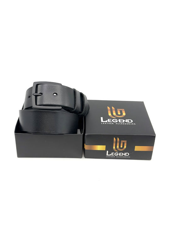 Wide Men's Belt Leather Black