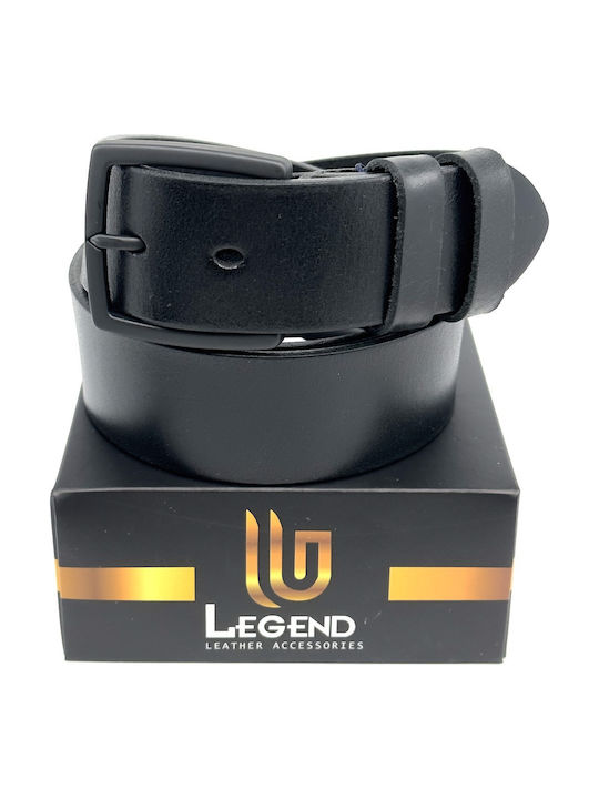 Wide Men's Belt Leather Black