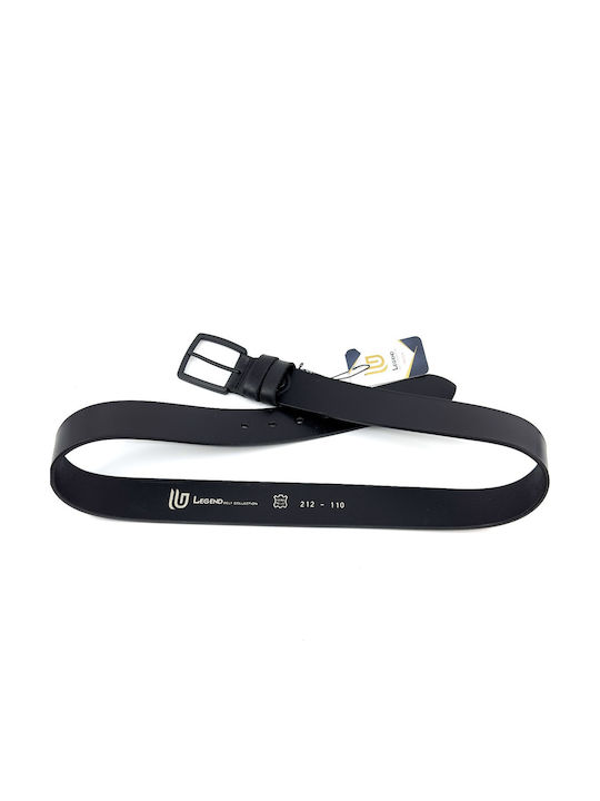 Wide Men's Belt Leather Black
