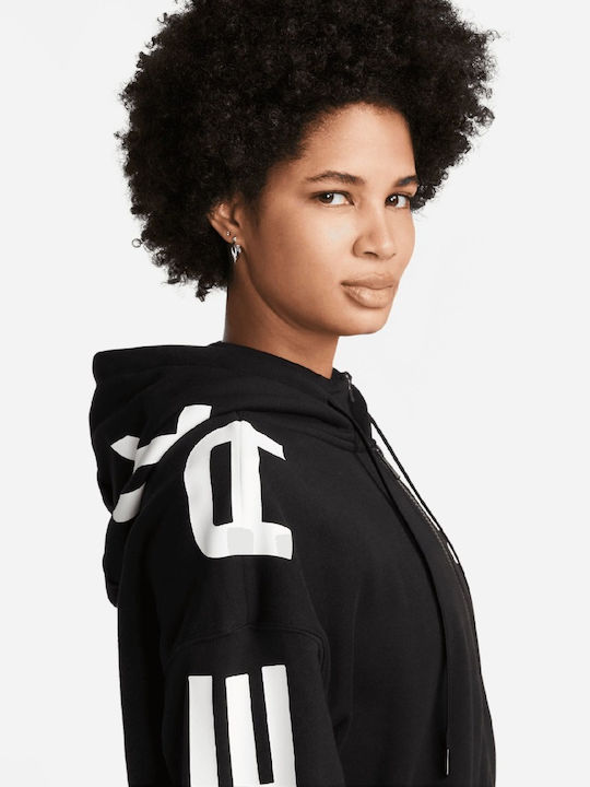 Long Women's Sweatshirt Jacket Black