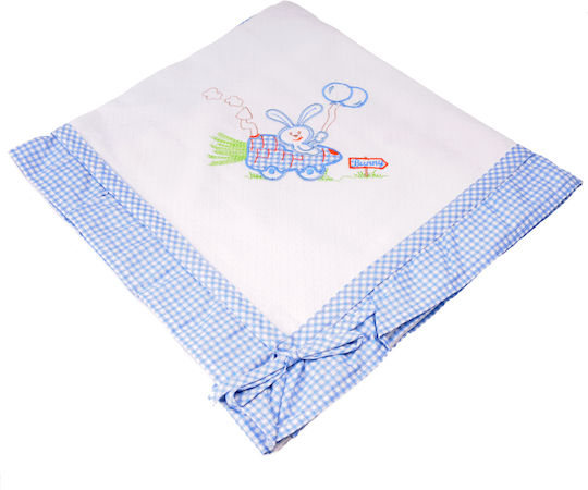 Bunny Bebe Decke Wickeltücher für Kinderzimmer Waffel Hellblau 90x90cm
