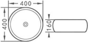 KLP 500004 Επικαθήμενος Νιπτήρας Πορσελάνης 40x40x16cm Χρυσός