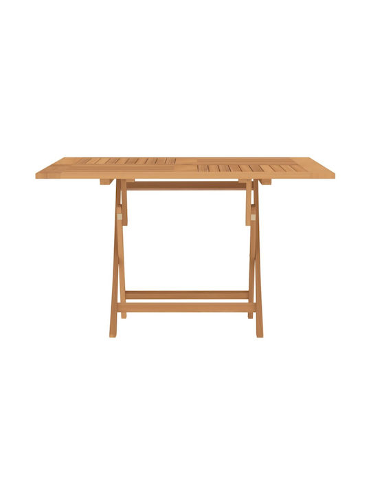 Tisch Zusammenklappbar Teak 120x120x75cm