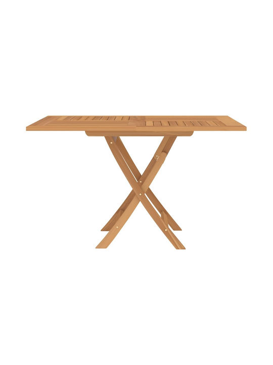 Tisch Zusammenklappbar Teak 120x120x75cm
