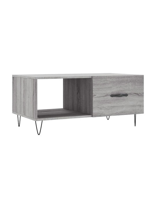 Rectangular Wooden Coffee Table Gray L90xW50xH40cm