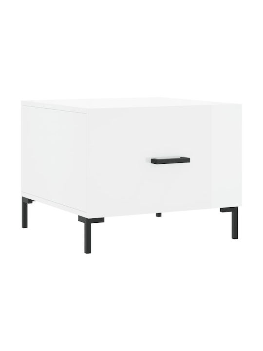 Square Wooden Side Table White L50xW50xH40cm