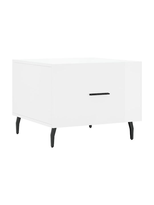 Square Wooden Side Table White L50xW50xH40cm