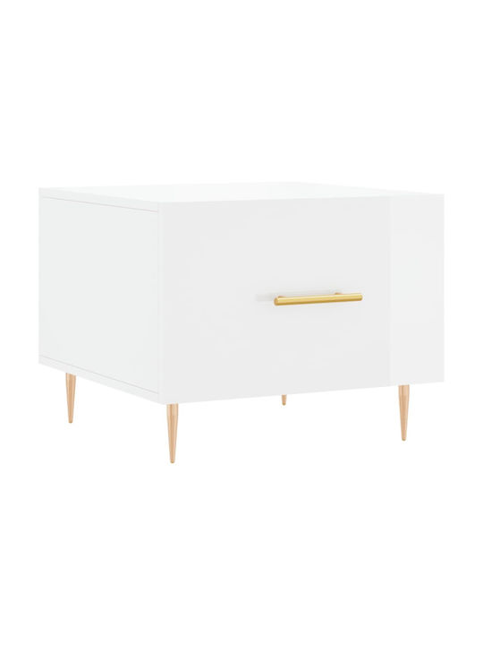 Square Side Table Wooden White L50xW50xH40cm.