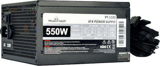 Powertech PT-1102 550W Μαύρο Τροφοδοτικό Υπολογιστή Full Wired