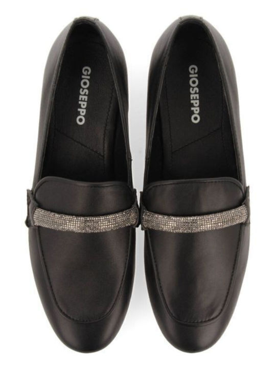 Leather Women's Moccasins in Black Color