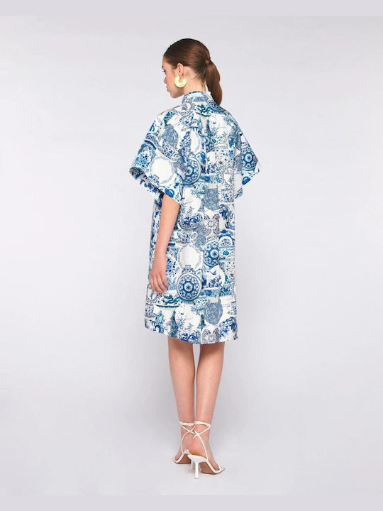 Silvian Heach DRESS Summer Mini Shirt Dress Dress Blue