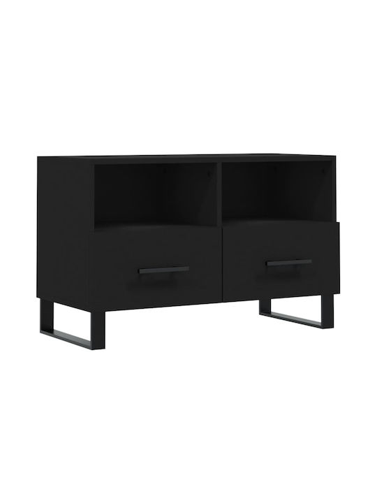 Particle Board TV Furniture with Drawers Black L80xW36xH50cm