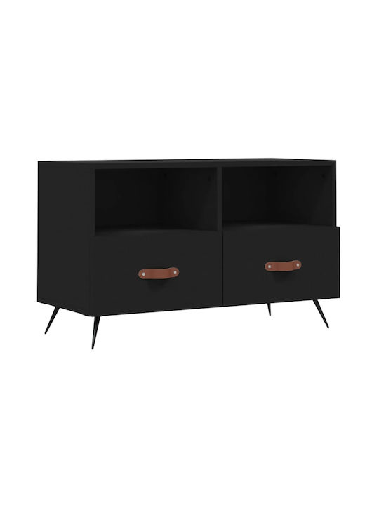 Particle Board TV Furniture with Drawers Black L80xW36xH50cm