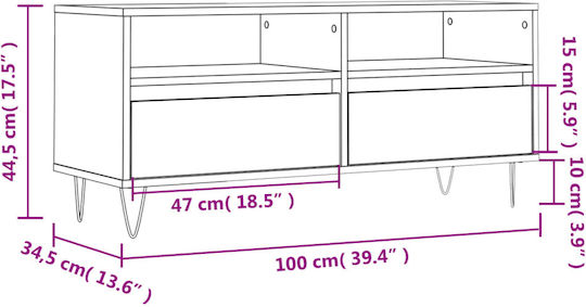 Έπιπλο Τηλεόρασης Λευκό Μ100xΠ34.5xΥ44.5cm
