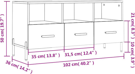 Stand TV Alb L102xA36xÎ50cm