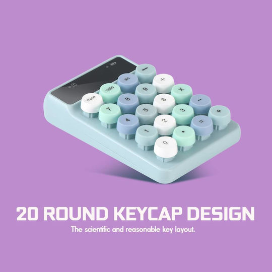 Alcatroz Jellybean Num A3 Ασύρματο Bluetooth Αριθμητικό Πληκτρολόγιο Aqua