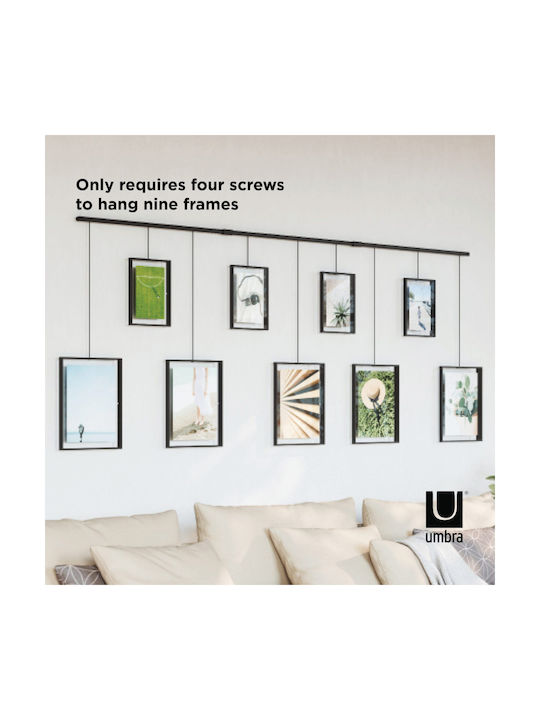 Umbra Multi Wall-Mounted Picture Frame 9 Photos Metallic Black 9 Pieces