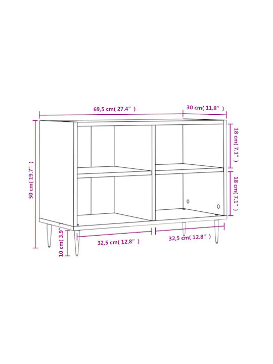 Έπιπλο Τηλεόρασης Γκρι Μ69.5xΠ30xΥ50cm