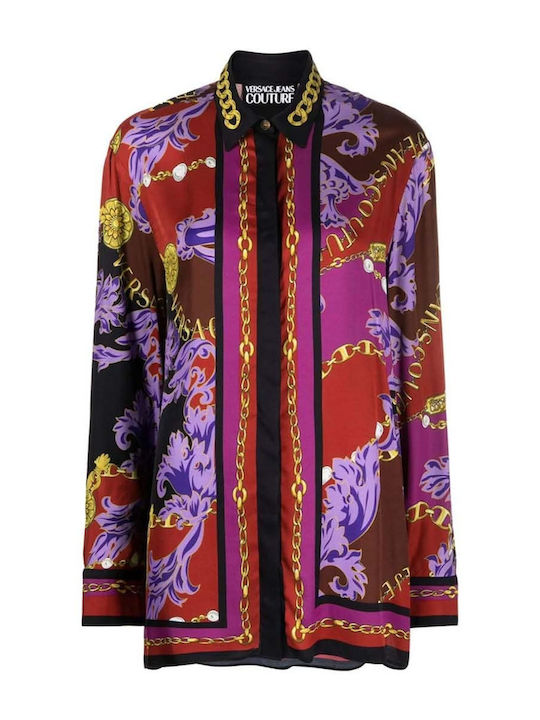 Mânecă lungă Femei Cămașă Violet Imprimeu