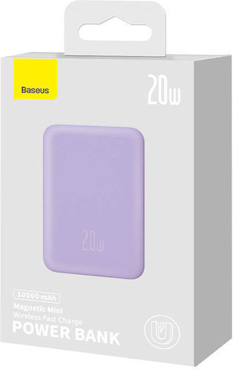 Baseus Mini Power Bank 10000mAh 20W с USB-C порт Power Delivery Лилав