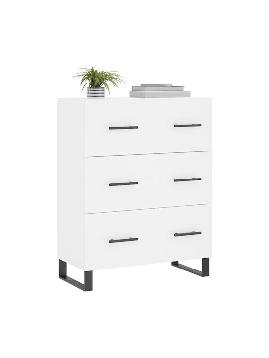 Συρταριέρα Κρεβατοκάμαρας mit 3 Schubladen Weiß 69.5x34x90cm