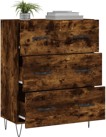 Wooden Chest of Drawers with 3 Drawers 69.5x34x90cm