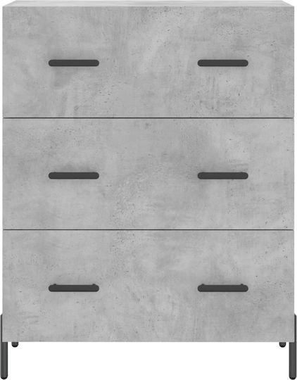 Συρταριέρα Κρεβατοκάμαρας mit 3 Schubladen Gray 69.5x34x90cm