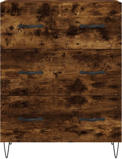 Wooden Chest of Drawers with 3 Drawers 69.5x34x90cm