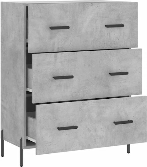 Συρταριέρα Κρεβατοκάμαρας mit 3 Schubladen Gray 69.5x34x90cm