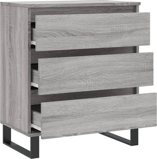 Comoda pentru Dormitor cu 3 sertare Gri 60x35x70buc