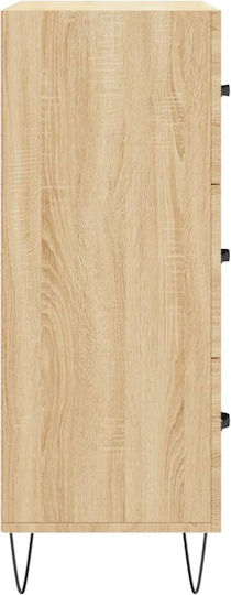 Wooden Chest of Drawers with 3 Drawers 69.5x34x90cm