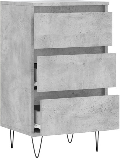 Comoda pentru Dormitor cu 3 sertare Gri 40x35x70buc