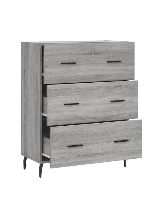 vidaXL Kommode Schlafzimmer Holz mit 3 Schubladen 69.5x34x90cm