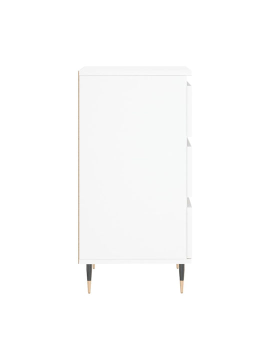 Wooden Chest of Drawers with 3 Drawers White 40x35x70cm