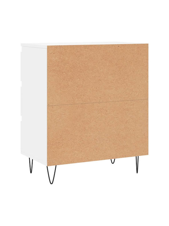 Wooden Chest of Drawers with 3 Drawers White 60x35x70cm