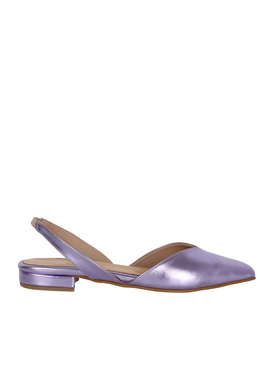 Γυναικείες Μπαλαρίνες με Λουράκι Lilac Metallic