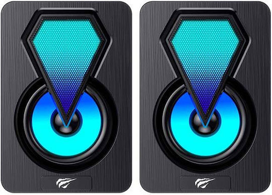 Havit SK210 Mini Ηχεία Υπολογιστή 2.0 με RGB Φωτισμό και Ισχύ 3W σε Μαύρο Χρώμα