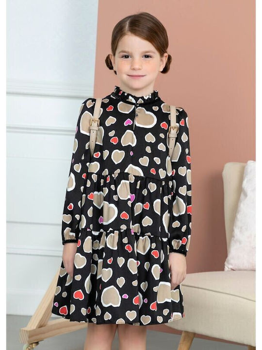 Children's Dress Long Sleeve Velvet Black