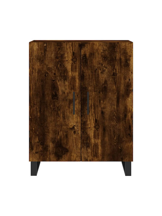 Living Room Display Cabinet Made of Particle Board in Smoky Oak Color 69.5x34x90cm