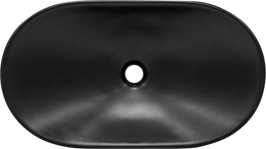 ML-Design Επικαθήμενος Νιπτήρας Κεραμικός 63x36x15.5cm Μαύρος ML-Design Επικαθήμενος Νιπτήρας Κεραμικός 63x36x15.5cm Μαύρος