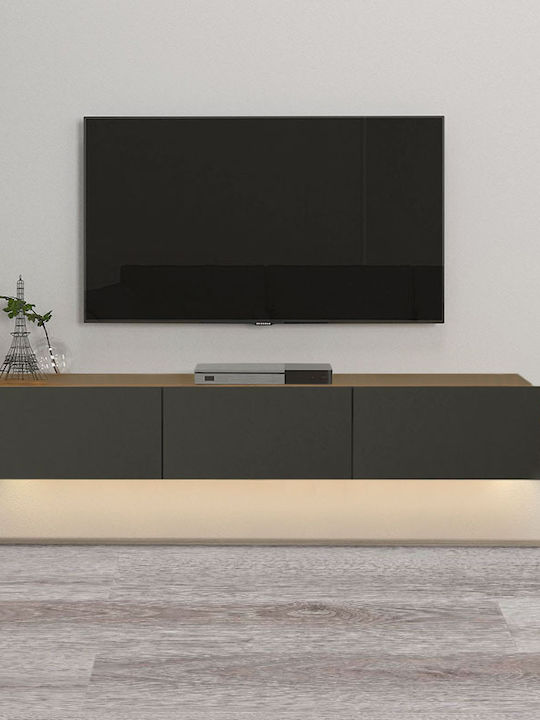 Έπιπλο Τηλεόρασης Damla Sapphire Oak - Ανθρακί Μ180xΠ29.5xΥ29.5cm